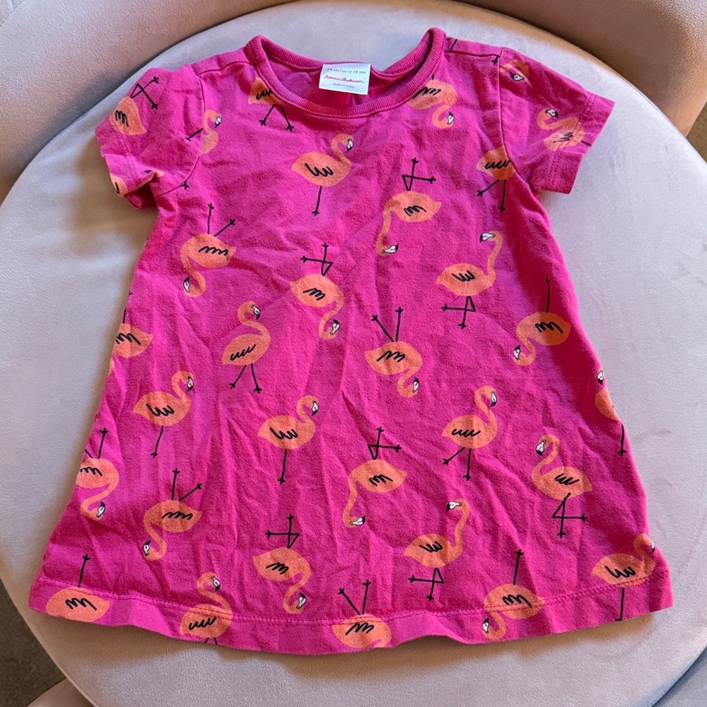 Hanna Anderson Pink Flamingo Print Dress